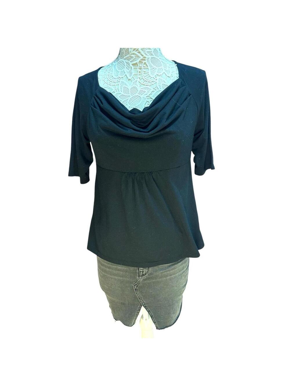 Y2K Black Cowl Neck Babydoll‎ Top
